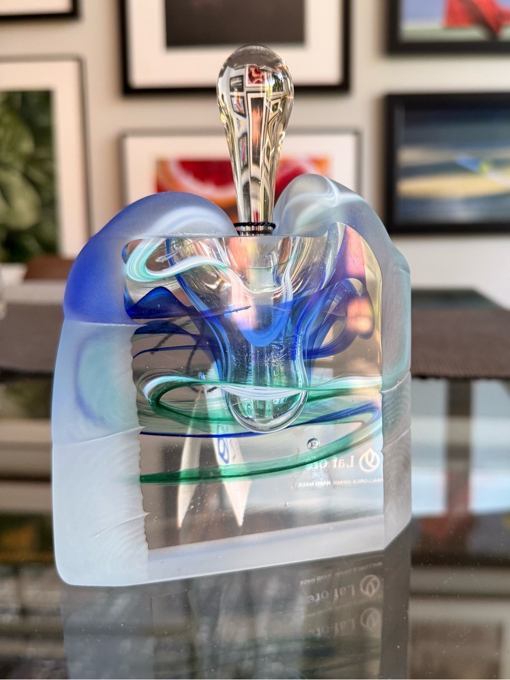 Spanish Recycled Handmade Blown Glass Perfume Holder - Made in Mallorca